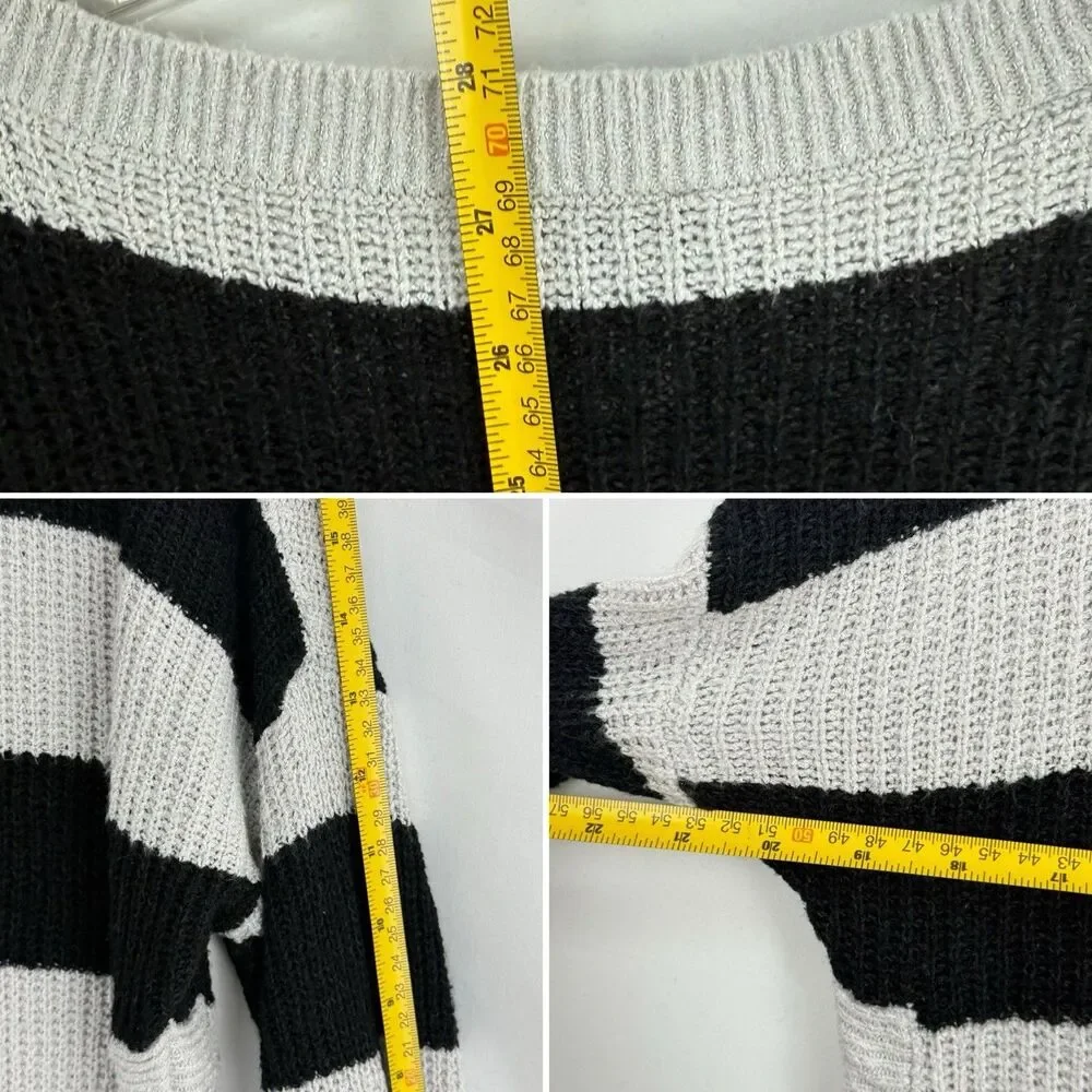 Express S Petite Black Gray Knit Sweater Dress Tunic 3/4 Sleeve High Low Hem
